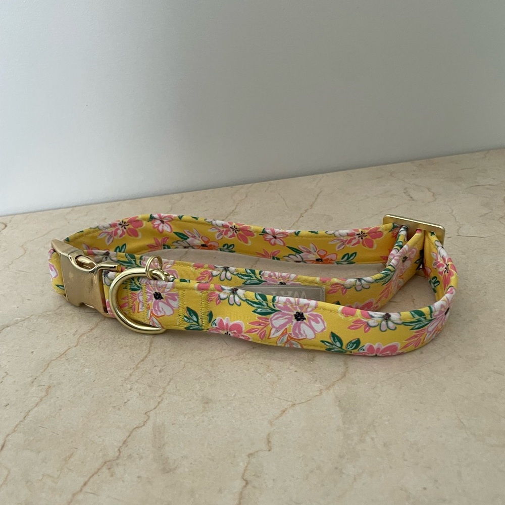 Floral Yellow Dog Collar